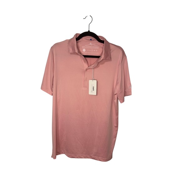 Boston Scott Golf Links Collection Mens Pink Polo Shirt Small BS Logo - Picture 1 of 6